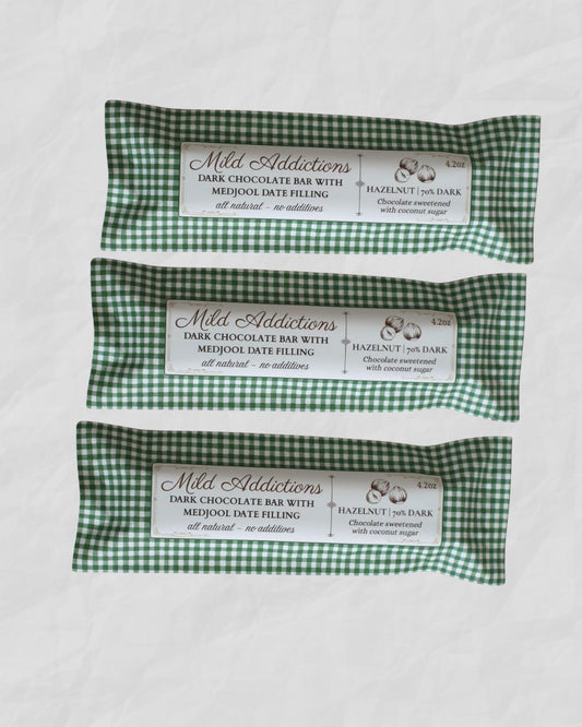 3-Pack Dark Chocolate Bars with Hazelnut & Medjool Date Center