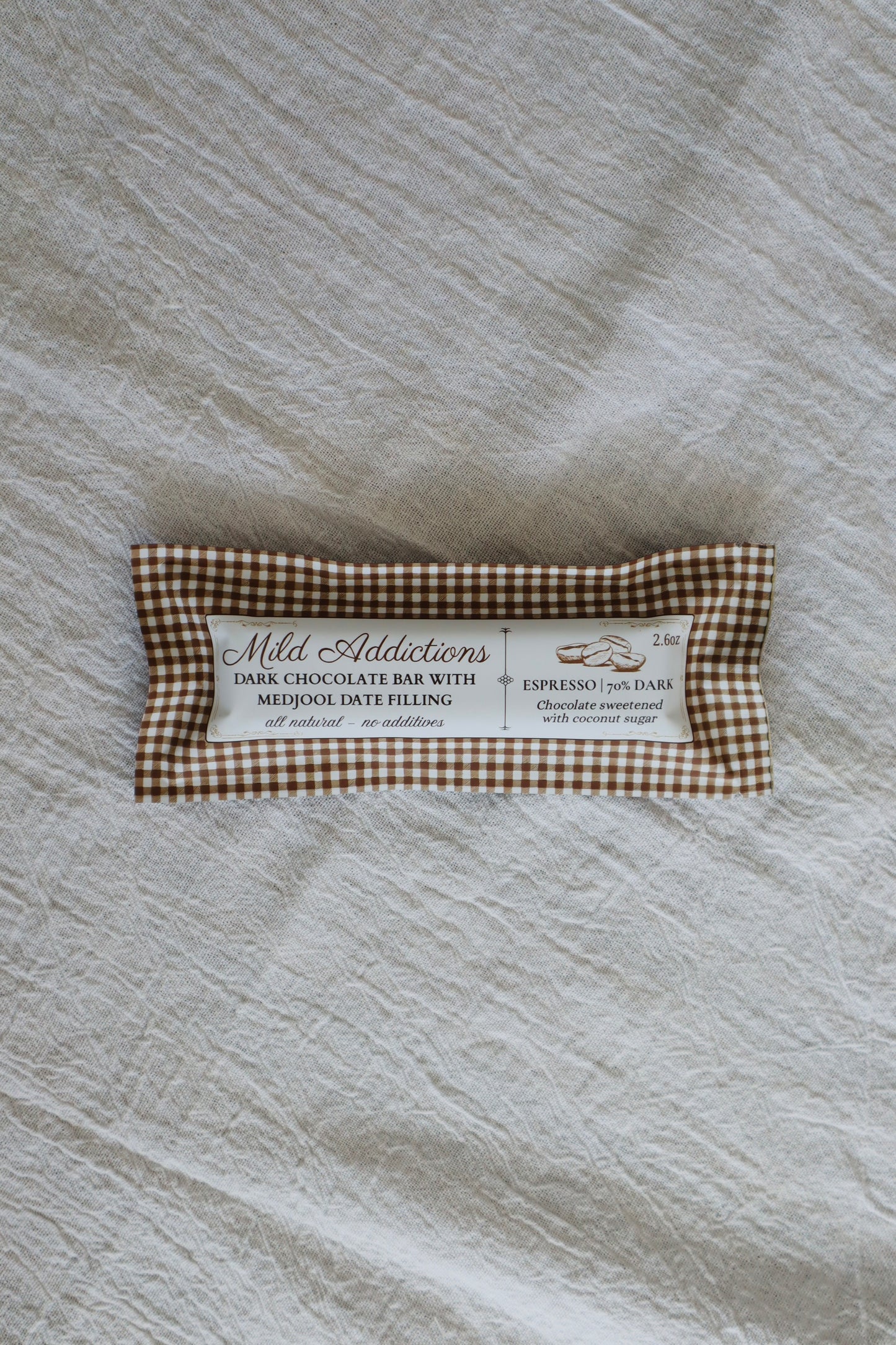 Dark Chocolate Bar with Espresso & Medjool Date Center— 2.6 oz