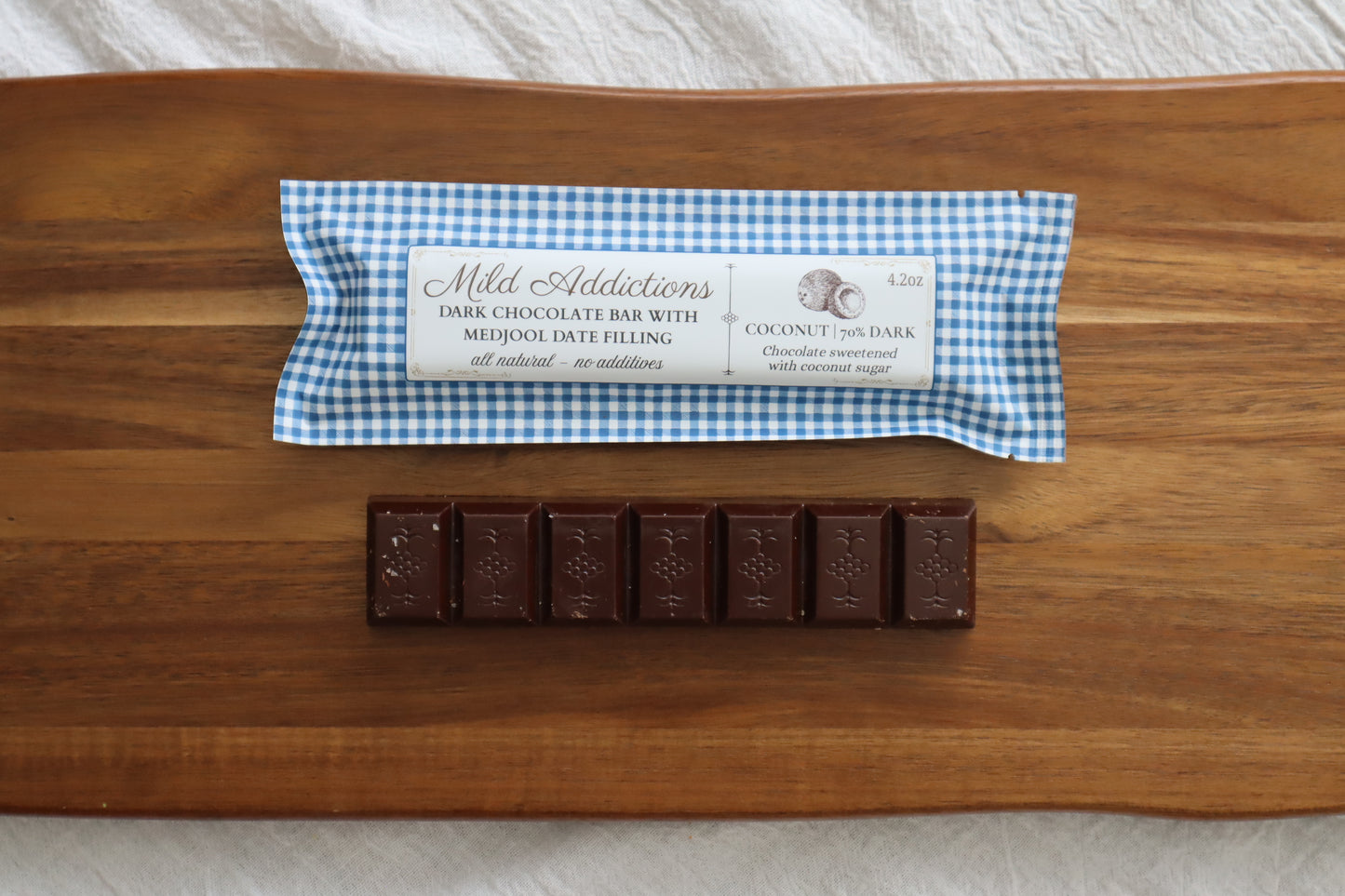 Dark Chocolate Bar with Coconut & Medjool Date Filling — Single 4.2 oz