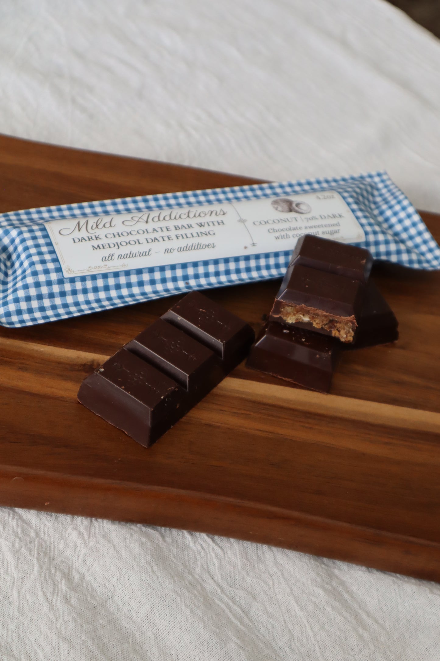 Dark Chocolate Bar with Coconut & Medjool Date Filling — Single 4.2 oz