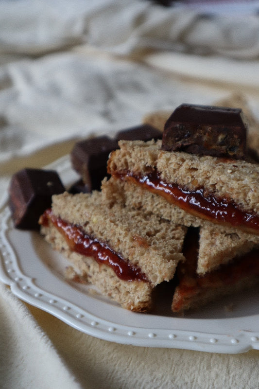 PB&J Dark Chocolate Bar Bundle Medjool Date Filling -  Raspberry & Peanut Butter (2 × 2.6 oz)