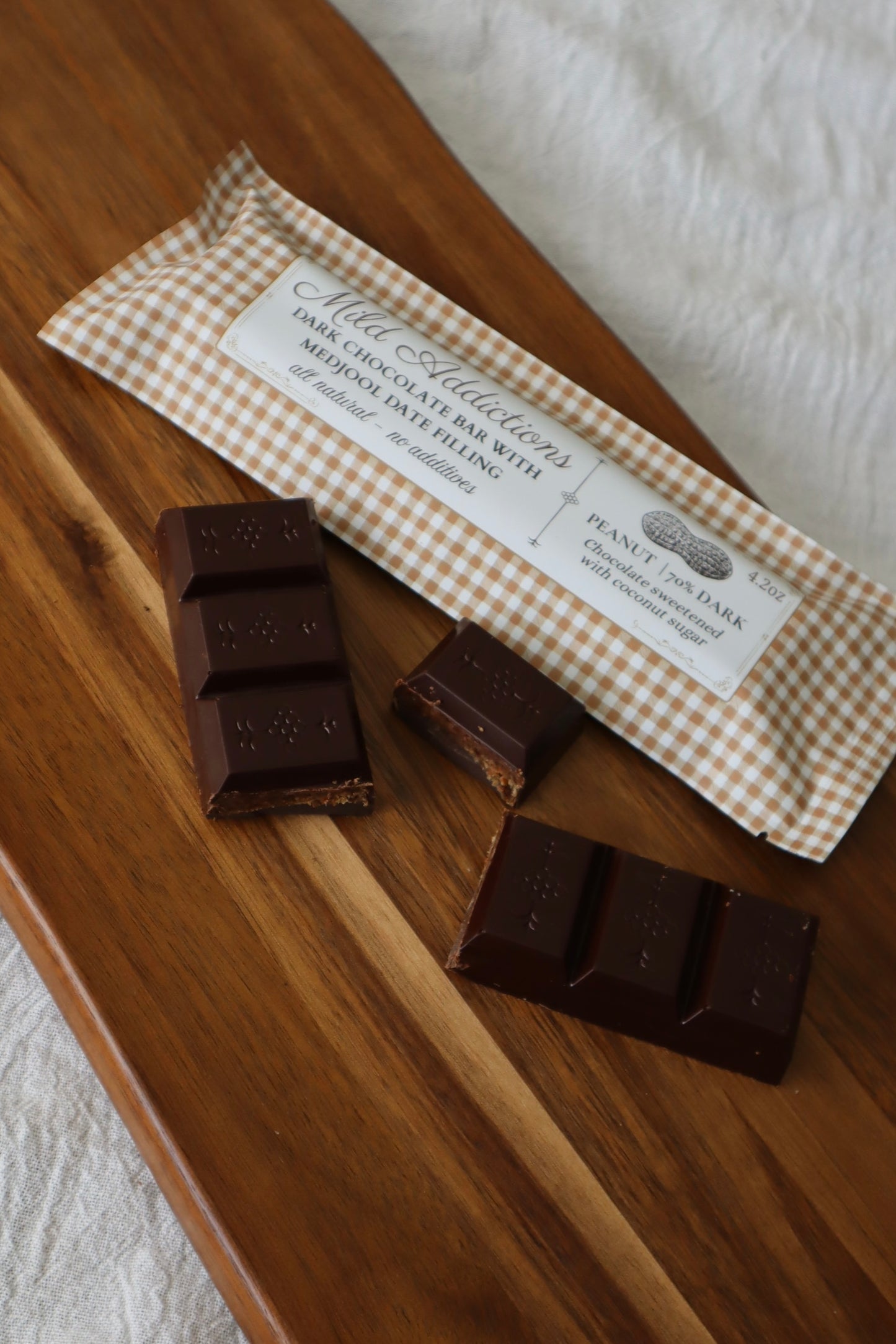 Dark Chocolate Bar with Peanut Butter & Medjool Date Center — Single 4.2 oz